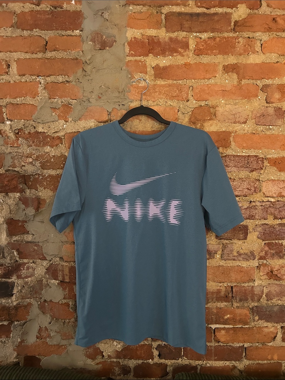 NWOT Nike Slate Blue Short-Sleeve Tee with Gradient Logo